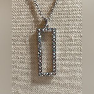 Touchstone crystal by Swarovski “ around the corner” silver necklace 20 inch